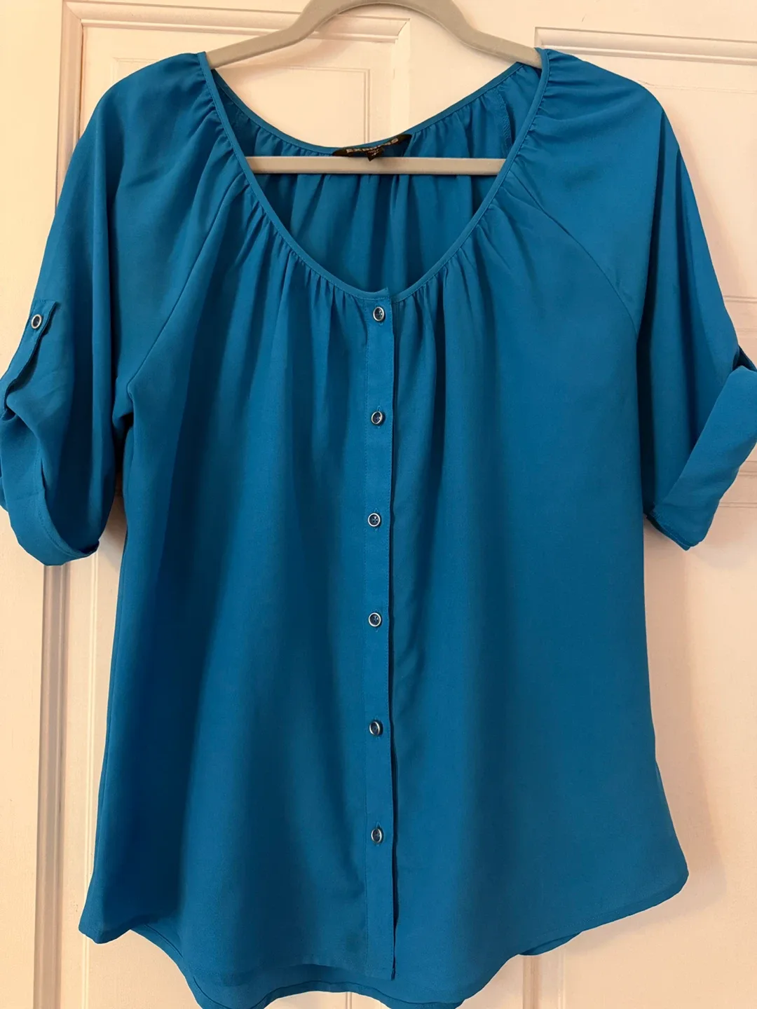 Express Blue Button-Down Top - Size S thumbnail