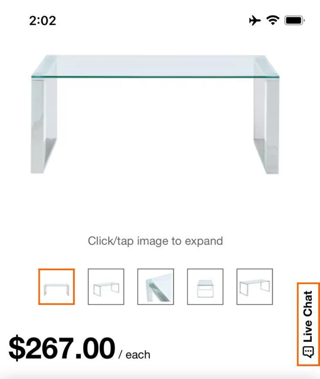 Glass Top Coffee Table, Home Depot image indicator(2)