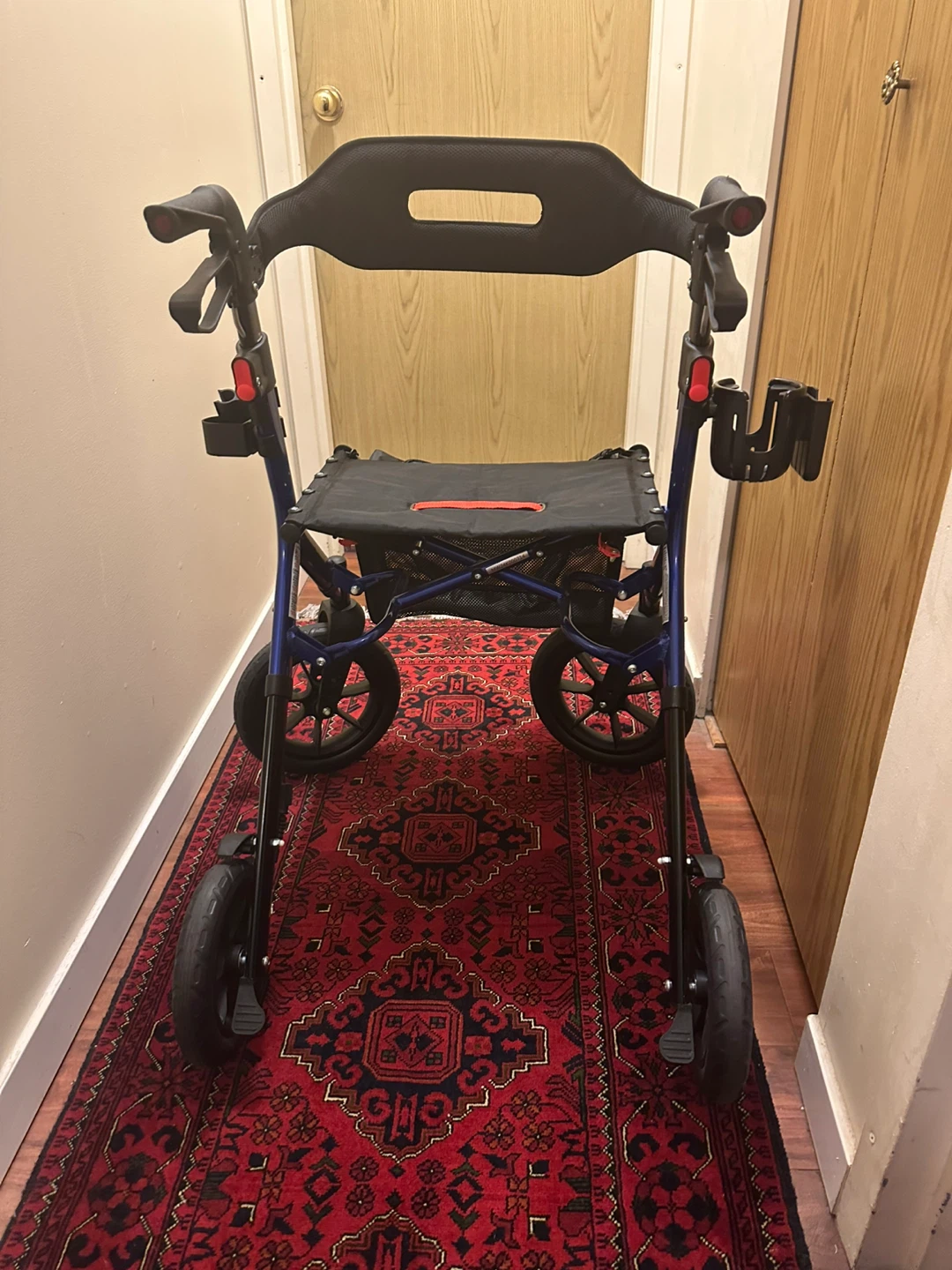 MAXWALK Rollator Walker with Seat - Blue - photo 3
