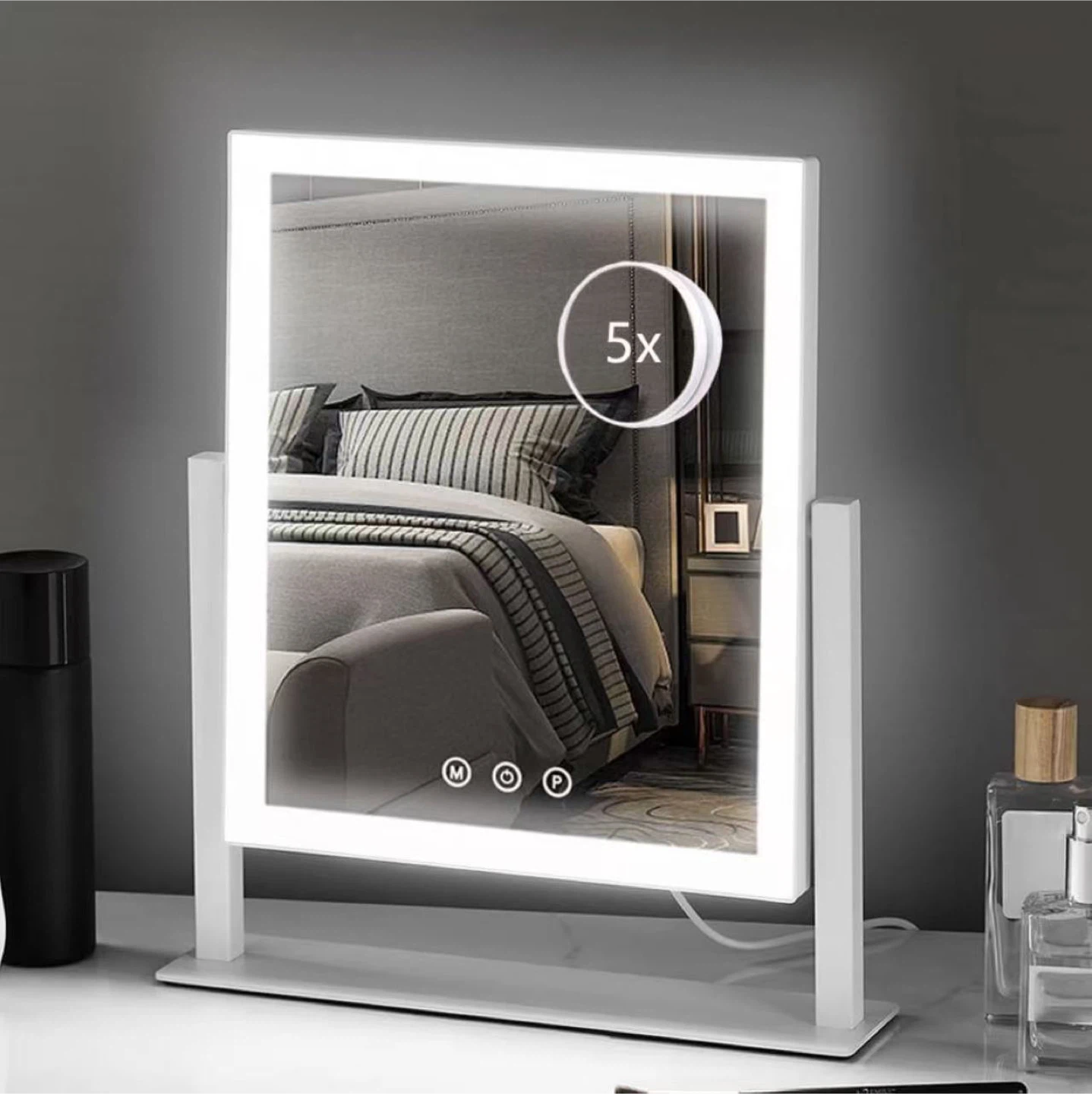 LED Lighted Vanity Makeup Mirror with 5X Magnification
