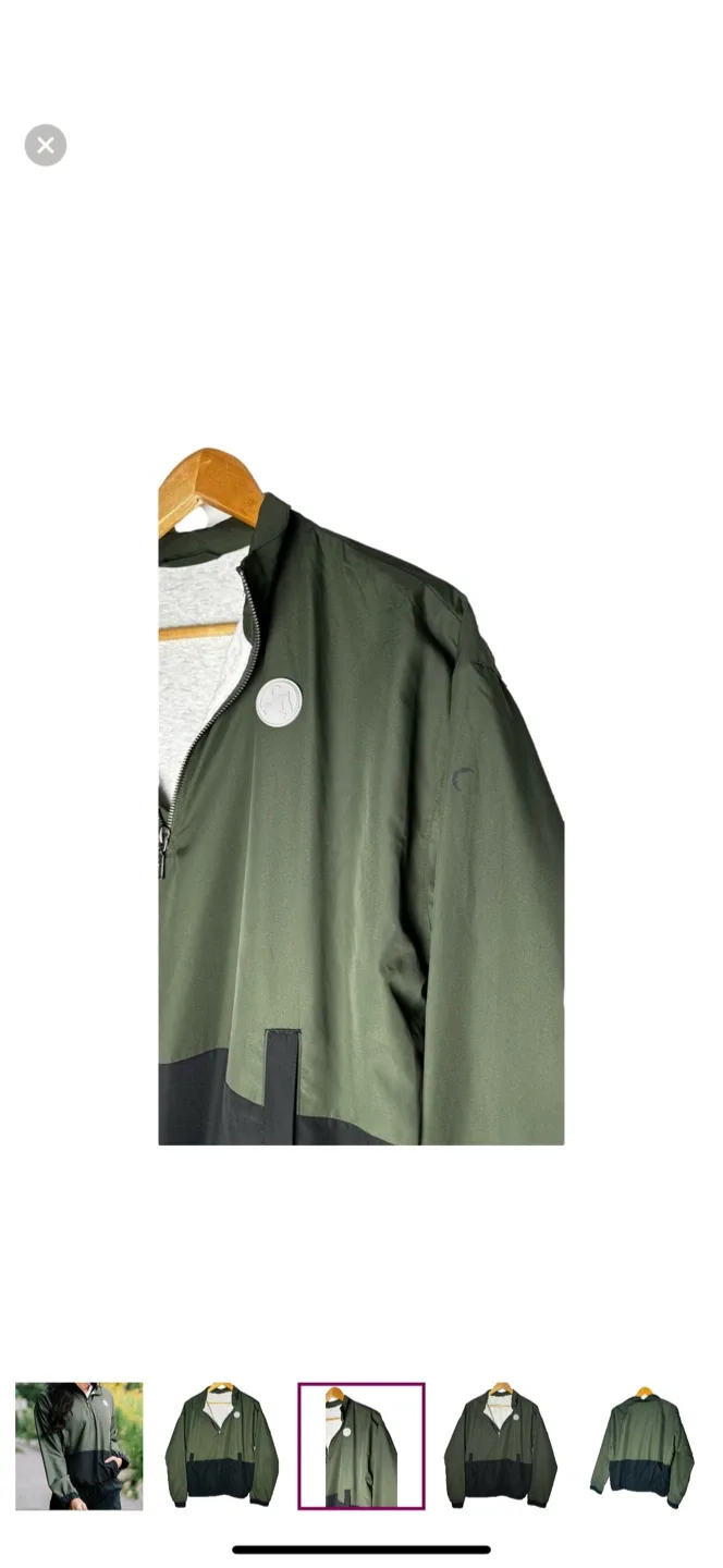Zyia Active Forest Green 1/4 Zip Windbreaker Jacket image indicator(3)
