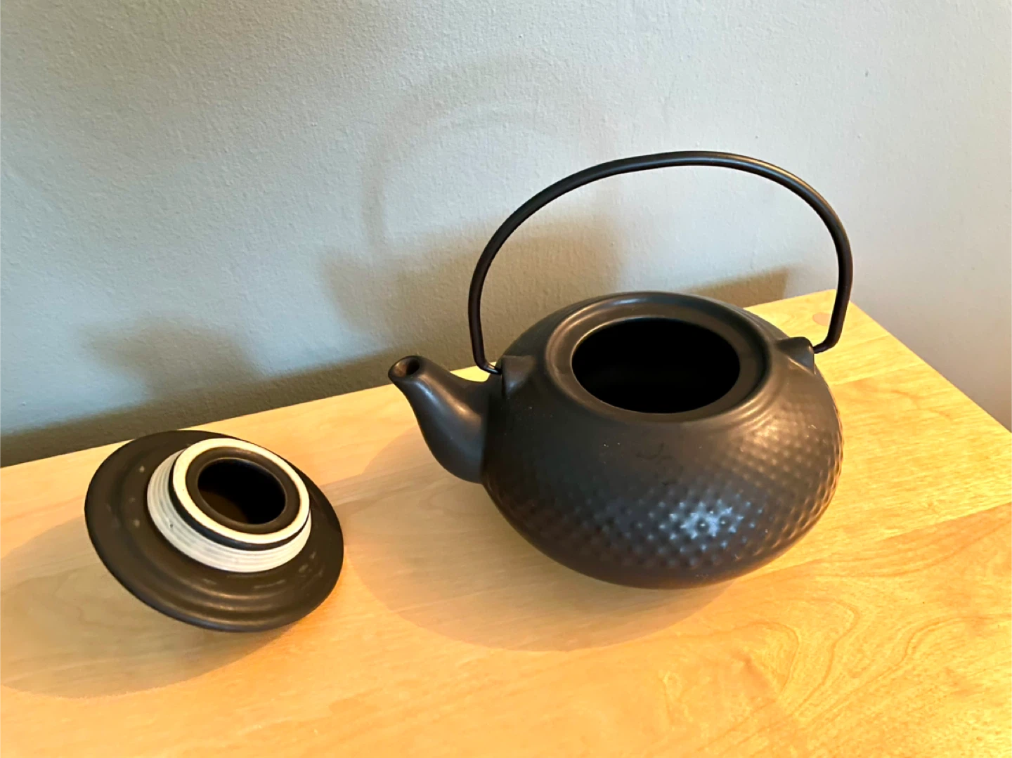 Vintage Black Ceramic Teapot in Japanese Style - photo 2