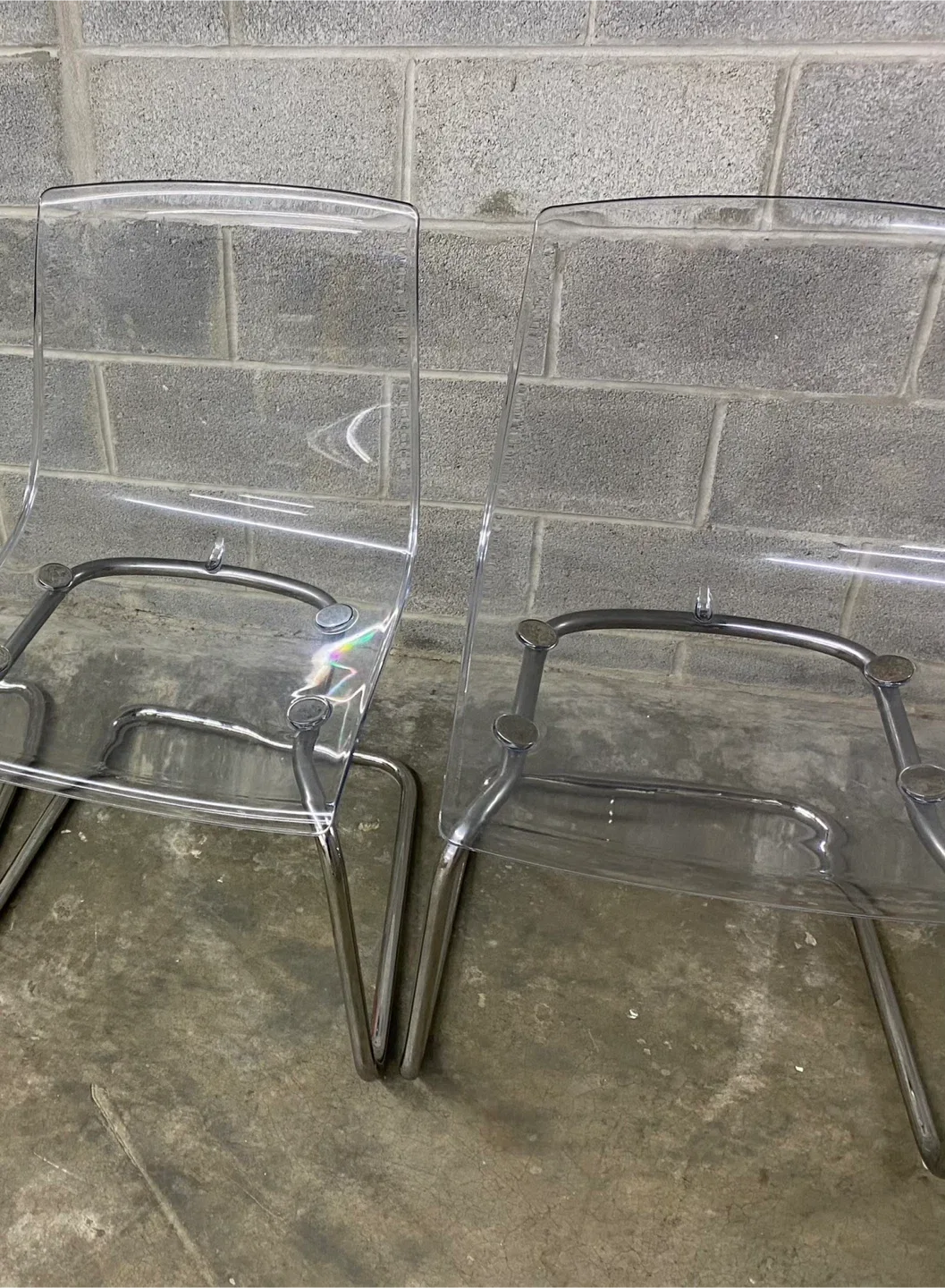 2 IKEA TOBIAS Chair - Transparent/Chrome image indicator(5)