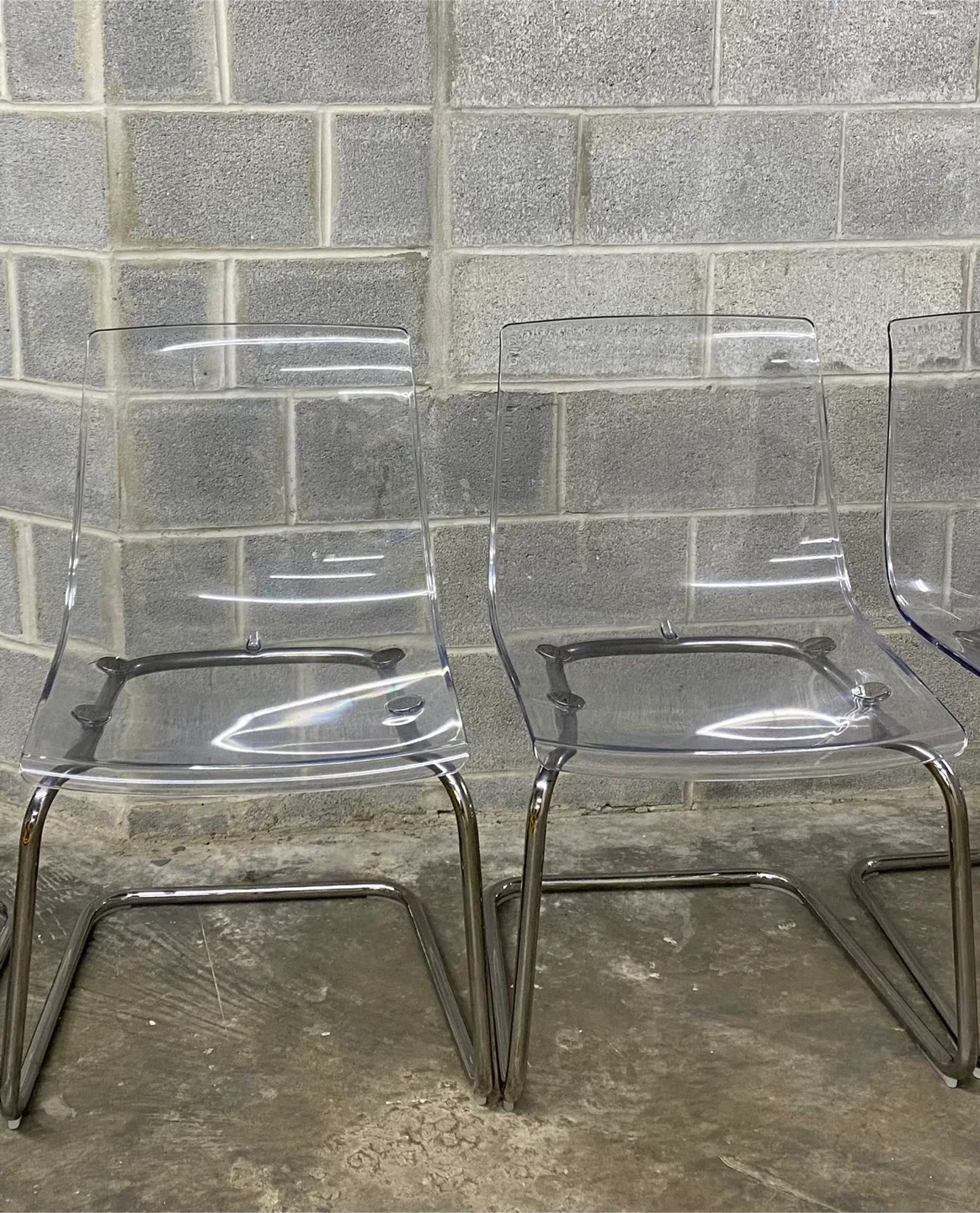 2 IKEA TOBIAS Chair - Transparent/Chrome image indicator(6)