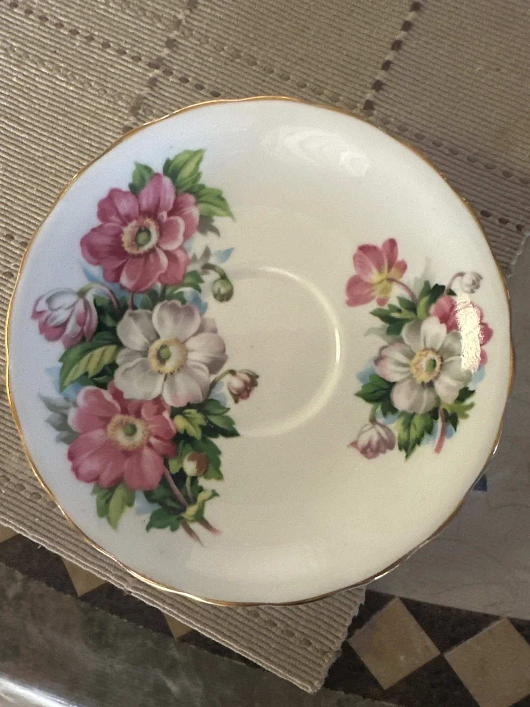 Royal Darwood of England Bone China “Dahlia” Saucer - Dahlia