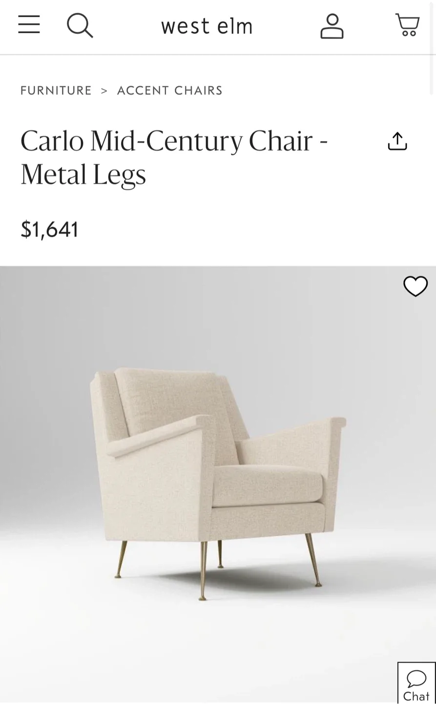 West Elm Carlo Mid-Century Chair image indicator(4)