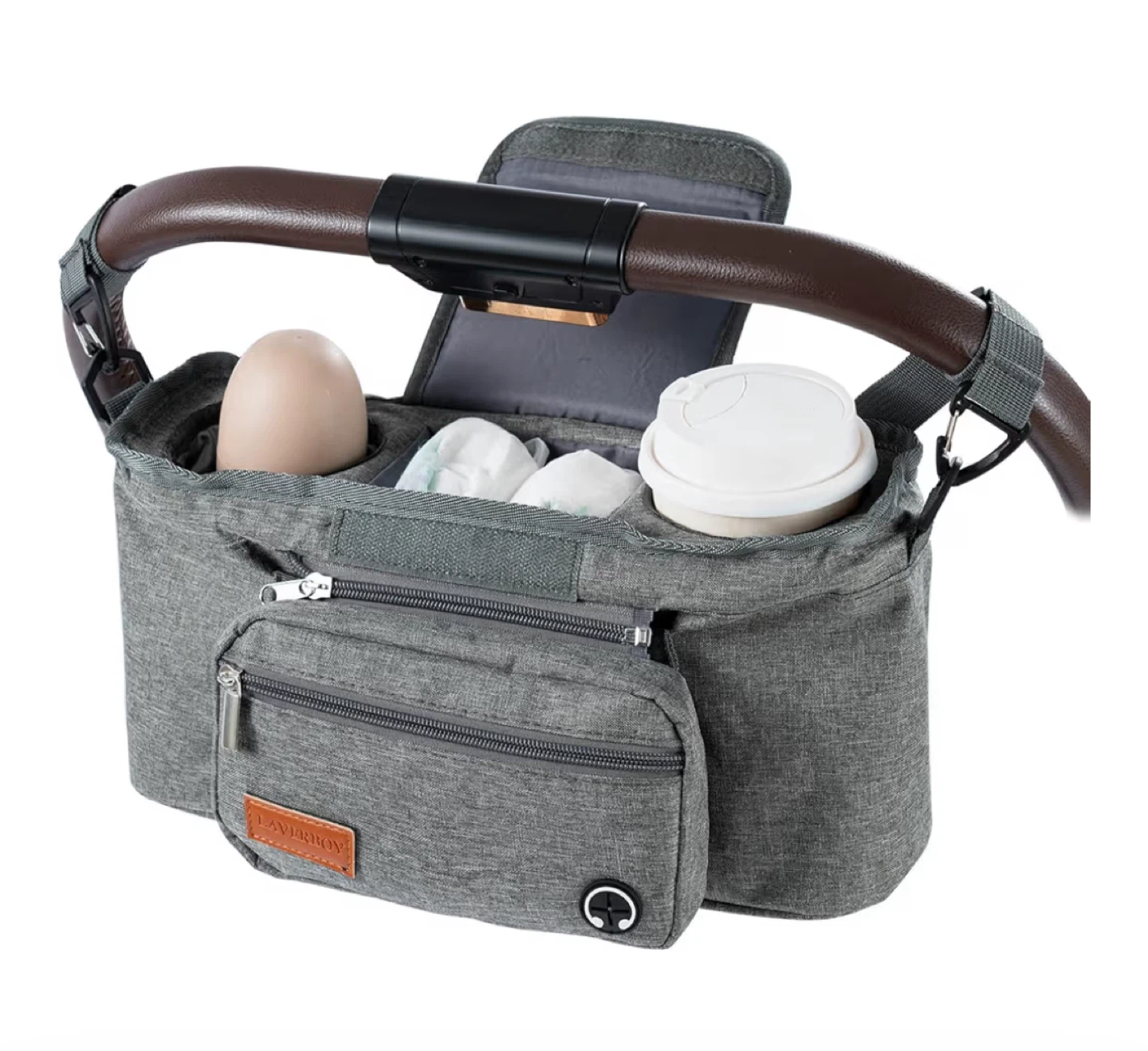 LAVERROY Stroller Organizer Bag - Grey