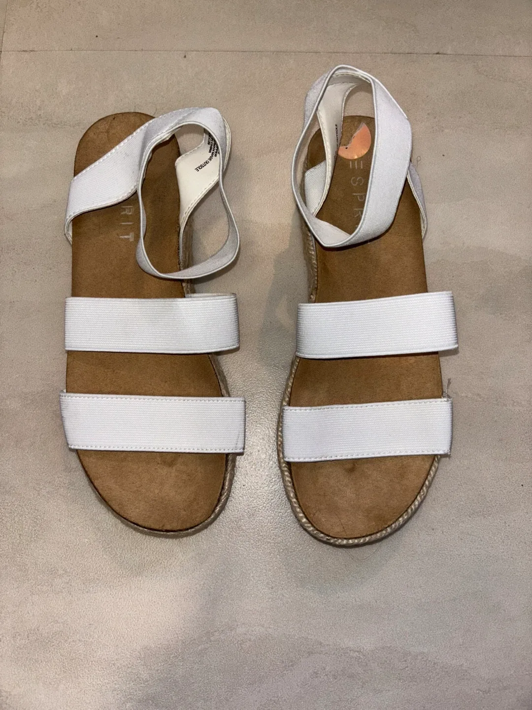 Esprit White Espadrille Platform Sandals - Size 7 thumbnail