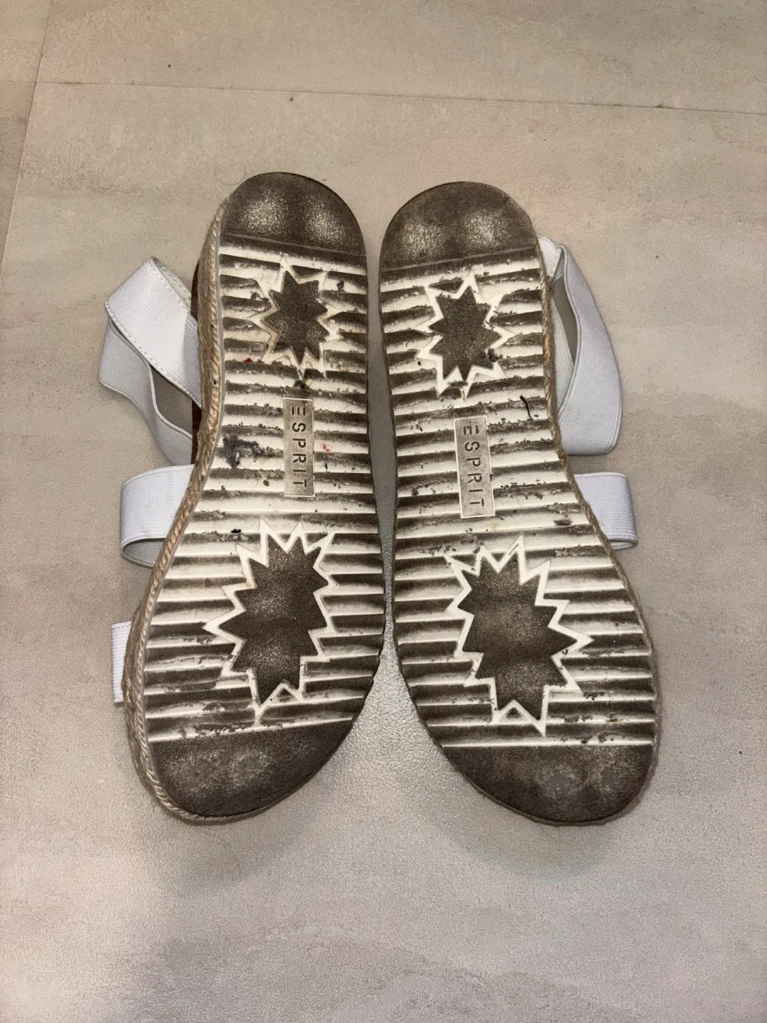 Esprit White Espadrille Platform Sandals - Size 7 image indicator(3)