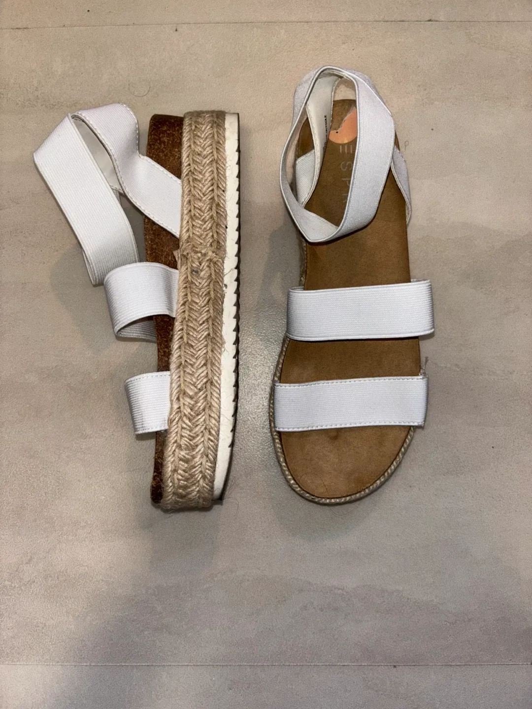 Esprit White Espadrille Platform Sandals - Size 7 image indicator(2)