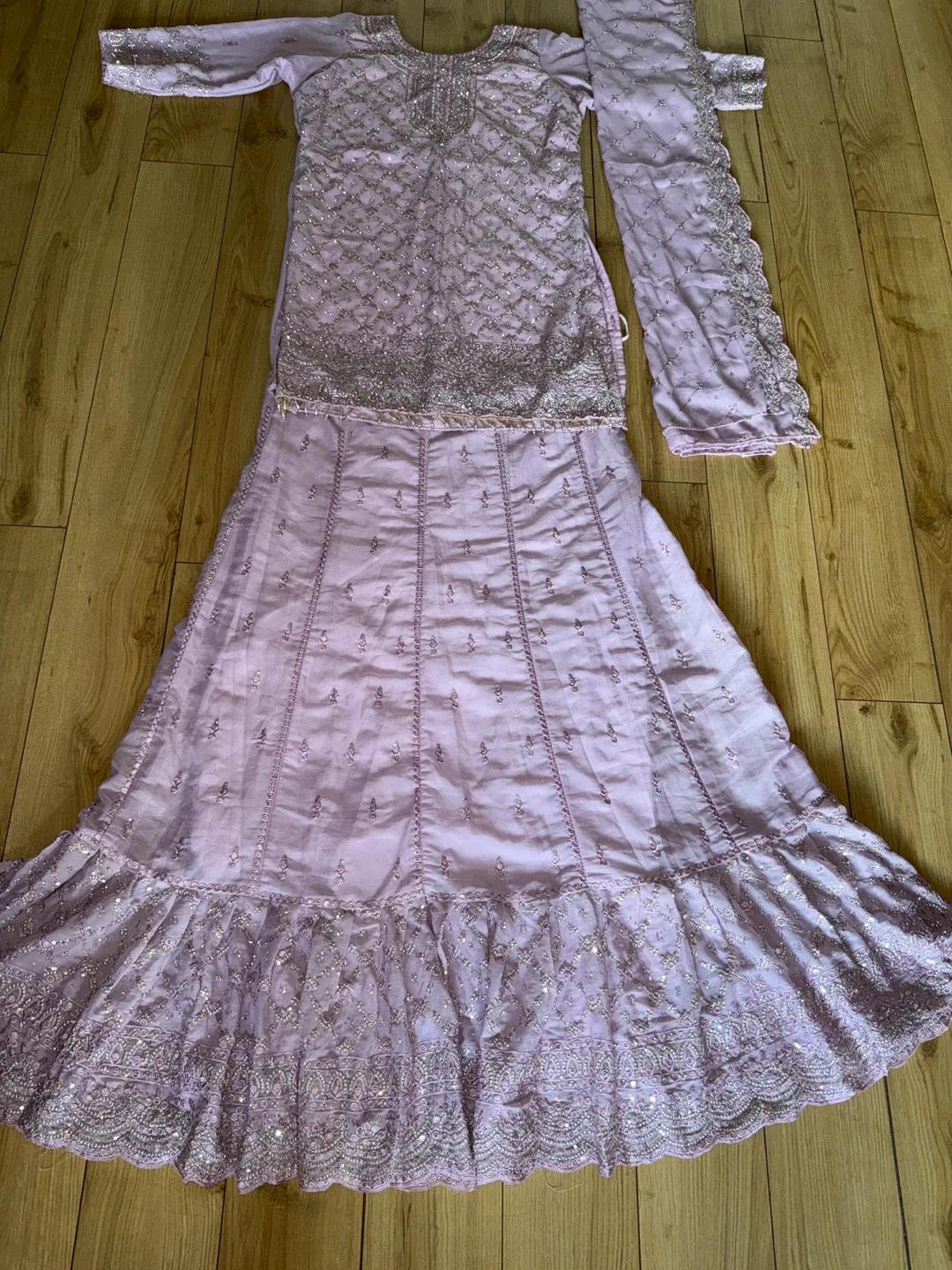 Lilac Pakistani Gharara Suit thumbnail