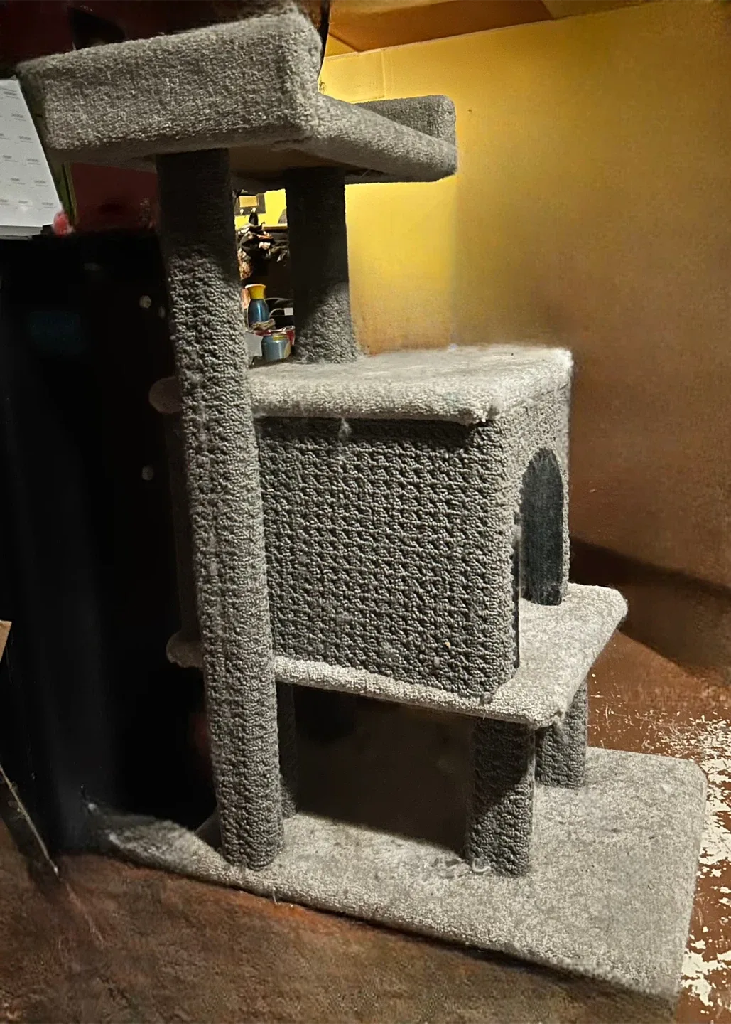 Grey Cat Tree with “Condo” image indicator(2)