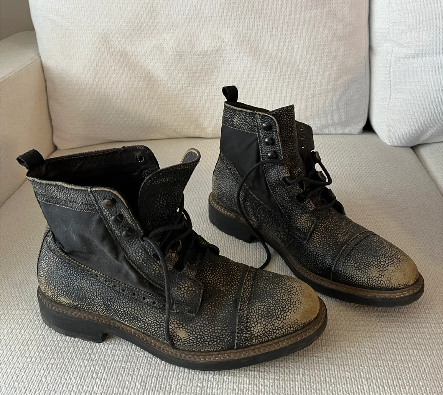 Aldo Mr B’s Men's Leather Military Boots Size 10 image indicator(7)