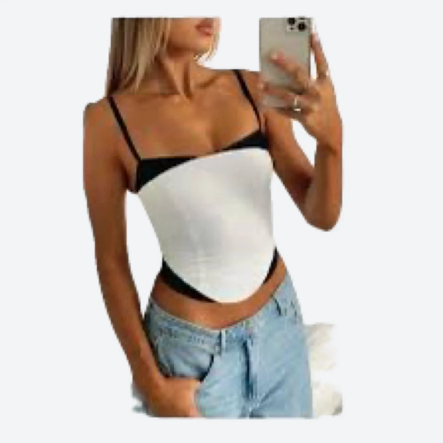 White Fox Boutique Bustier Top White/Black - Size Medium image indicator(2)