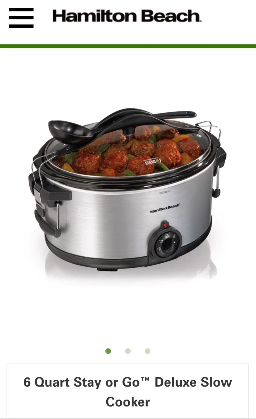 Hamilton Beach 6 Quart Stay or Go Deluxe Slow Cooker - photo 2