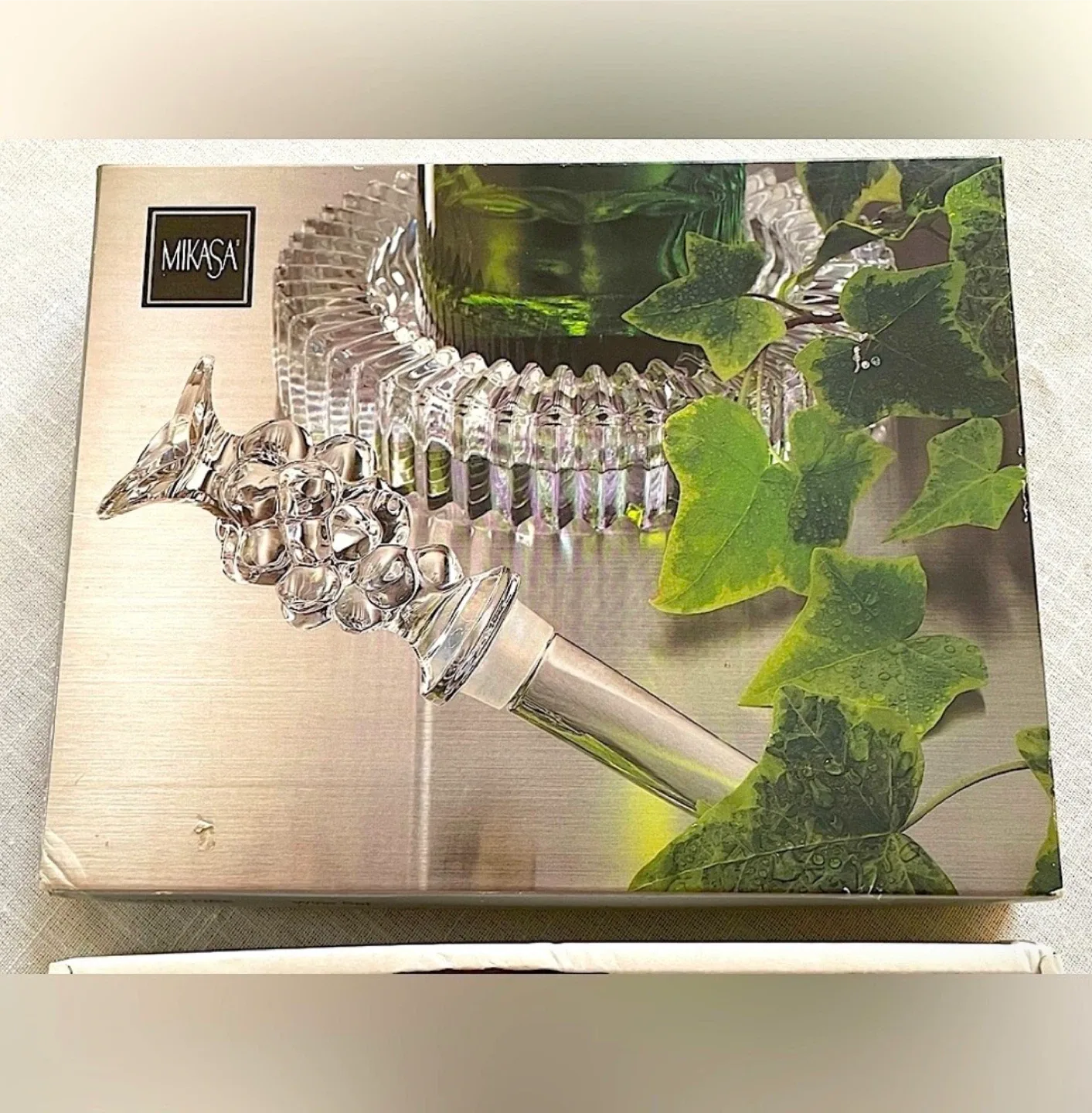 NEW Mikasa Diamond Fire Wine Coaster & Stopper image indicator(6)