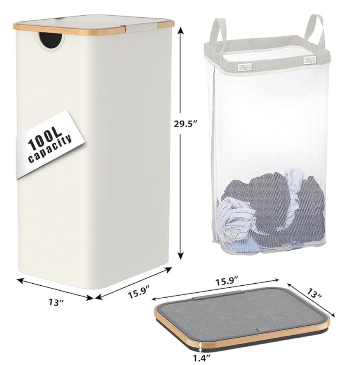 Laundry Hamper 100L Capacity - Like New! - photo 2