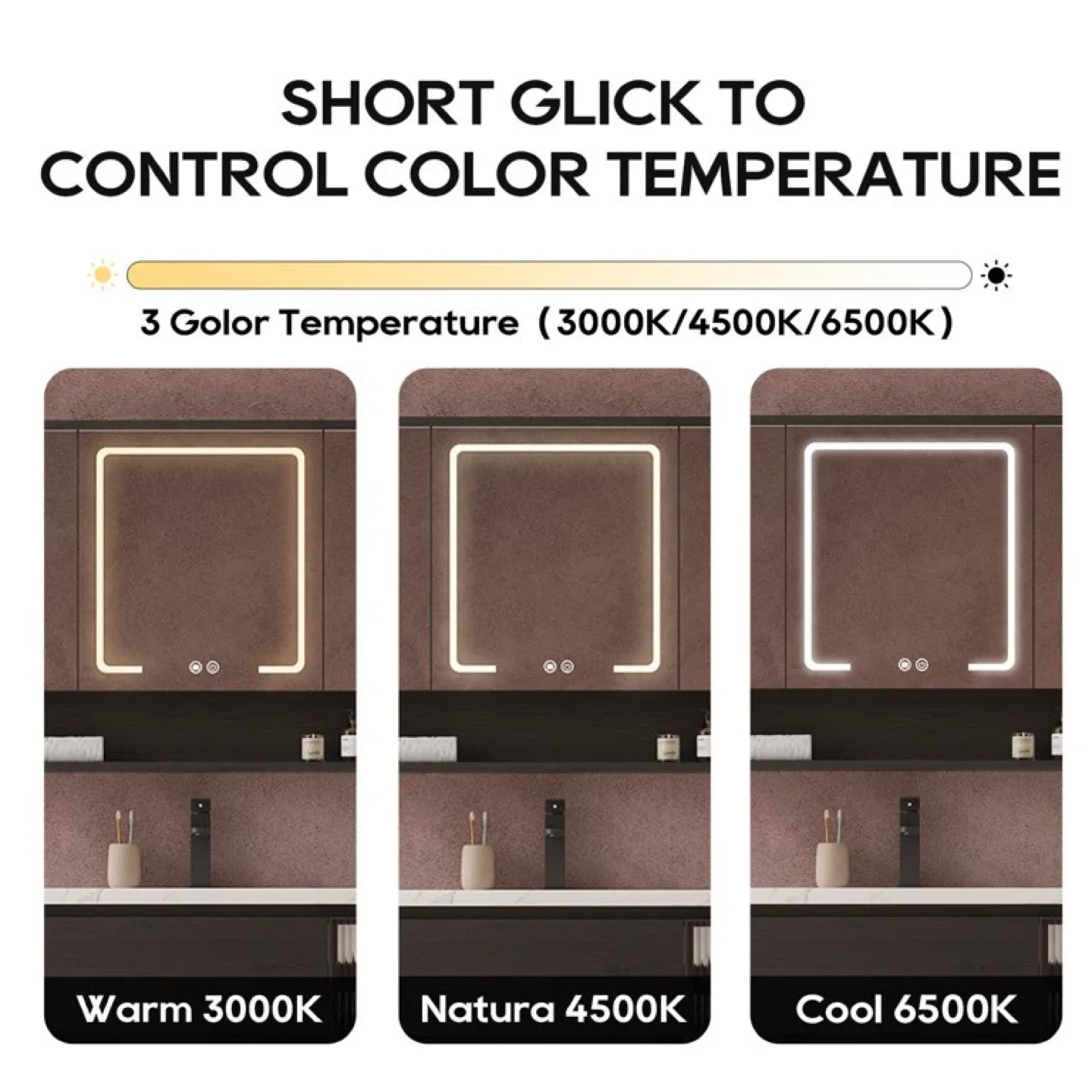 Bathroom Vanity with LED Mirror Cabinet & Ceramic Sink Set, 32'' image indicator(6)