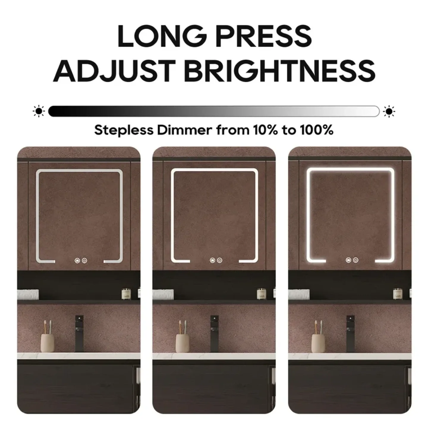 Bathroom Vanity with LED Mirror Cabinet & Ceramic Sink Set, 32'' image indicator(5)