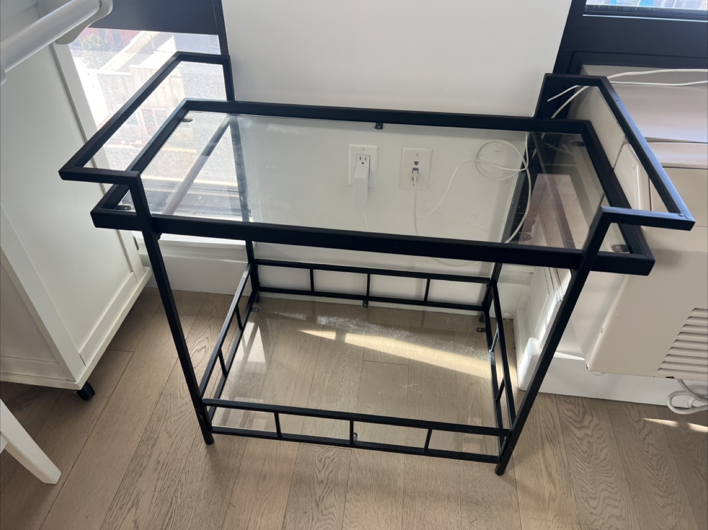 Black Metal & Glass Bar Cart - photo 2