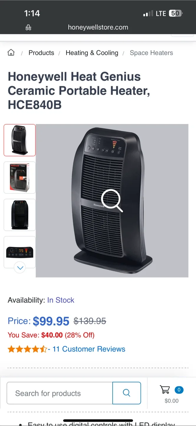 Honeywell Portable Heater image indicator(2)