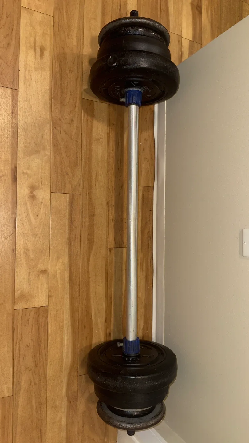 Barbell with Weights total ( 100 lb )