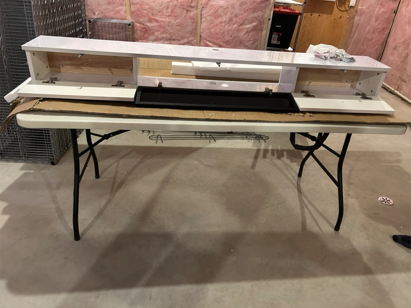 White TV Stand with doors - photo 3
