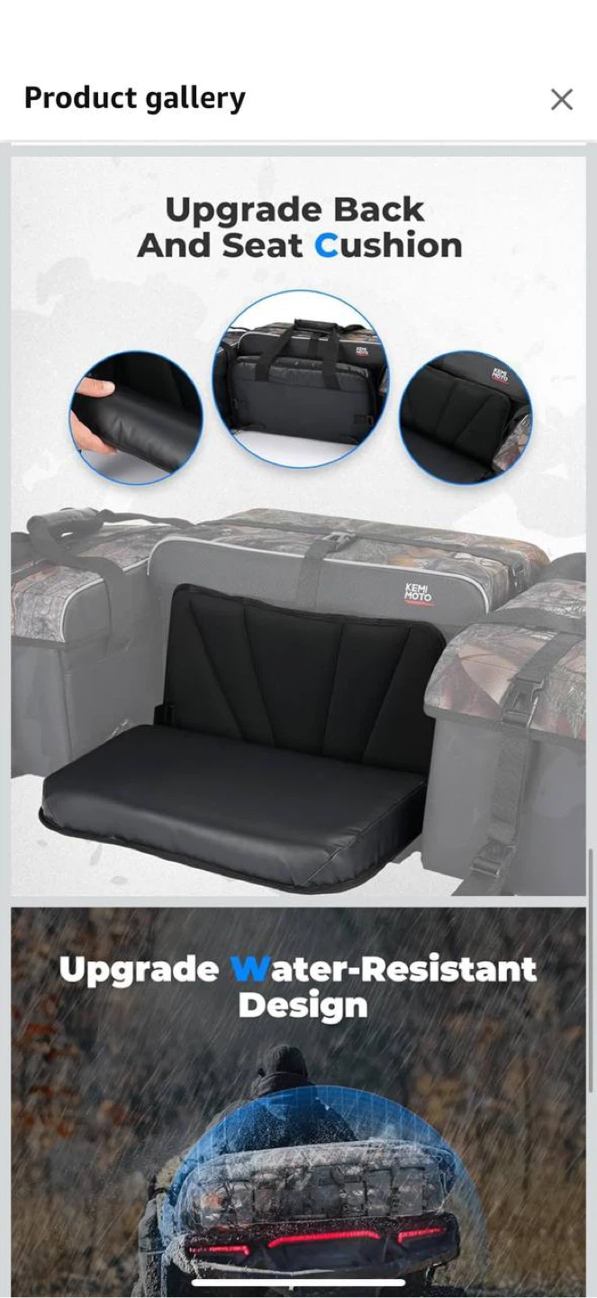 KEMIMOTO ATV Storage Bags with Cooler Bag – 76L Large Rear Rac - photo 5