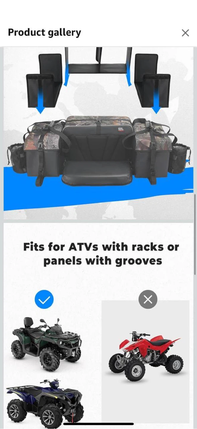 KEMIMOTO ATV Storage Bags with Cooler Bag – 76L Large Rear Rac - photo 4