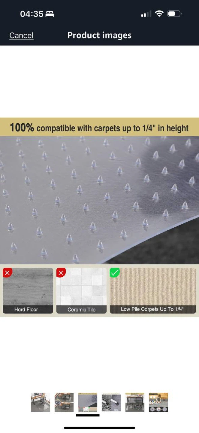 KEYDOL 36”x48” Carpet Floor Mat for Office Chair – Transparent - photo 5
