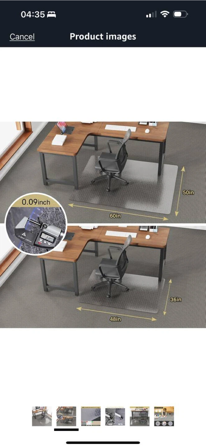 KEYDOL 36”x48” Carpet Floor Mat for Office Chair – Transparent - photo 4