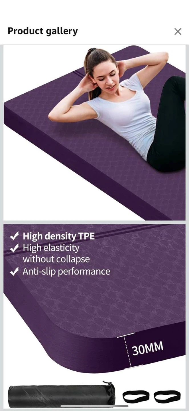 Nuveti Large Exercise Mat (Green/Pink) – 30mm Thick TPE – NEW - photo 5