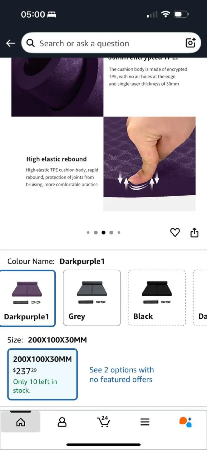 Nuveti Large Exercise Mat (Green/Pink) – 30mm Thick TPE – NEW image indicator(8)