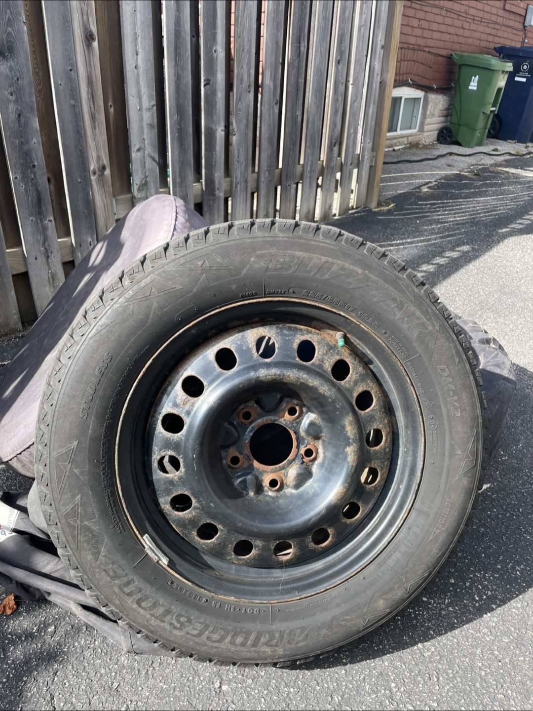 Winter Tires on Rim- Bridgestone Blizzak DM-V2 225/65R17 Tire - photo 4