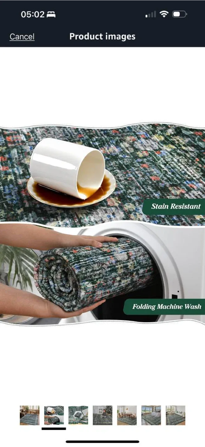 Iridesca 8x10 Vintage Area Rug – Green/Multi – NEW 🏡 image indicator(3)