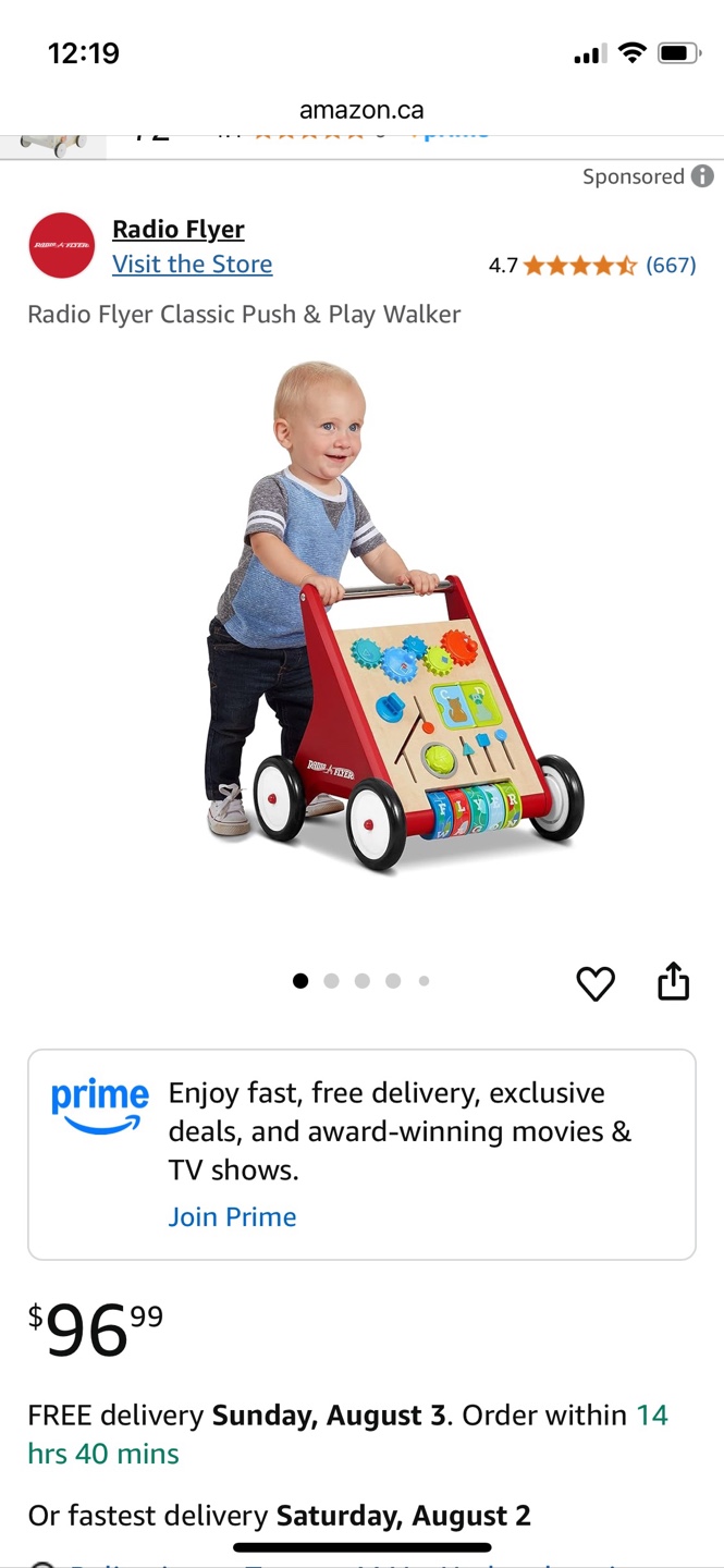 Radio Flyer Classic Push & Play Walker