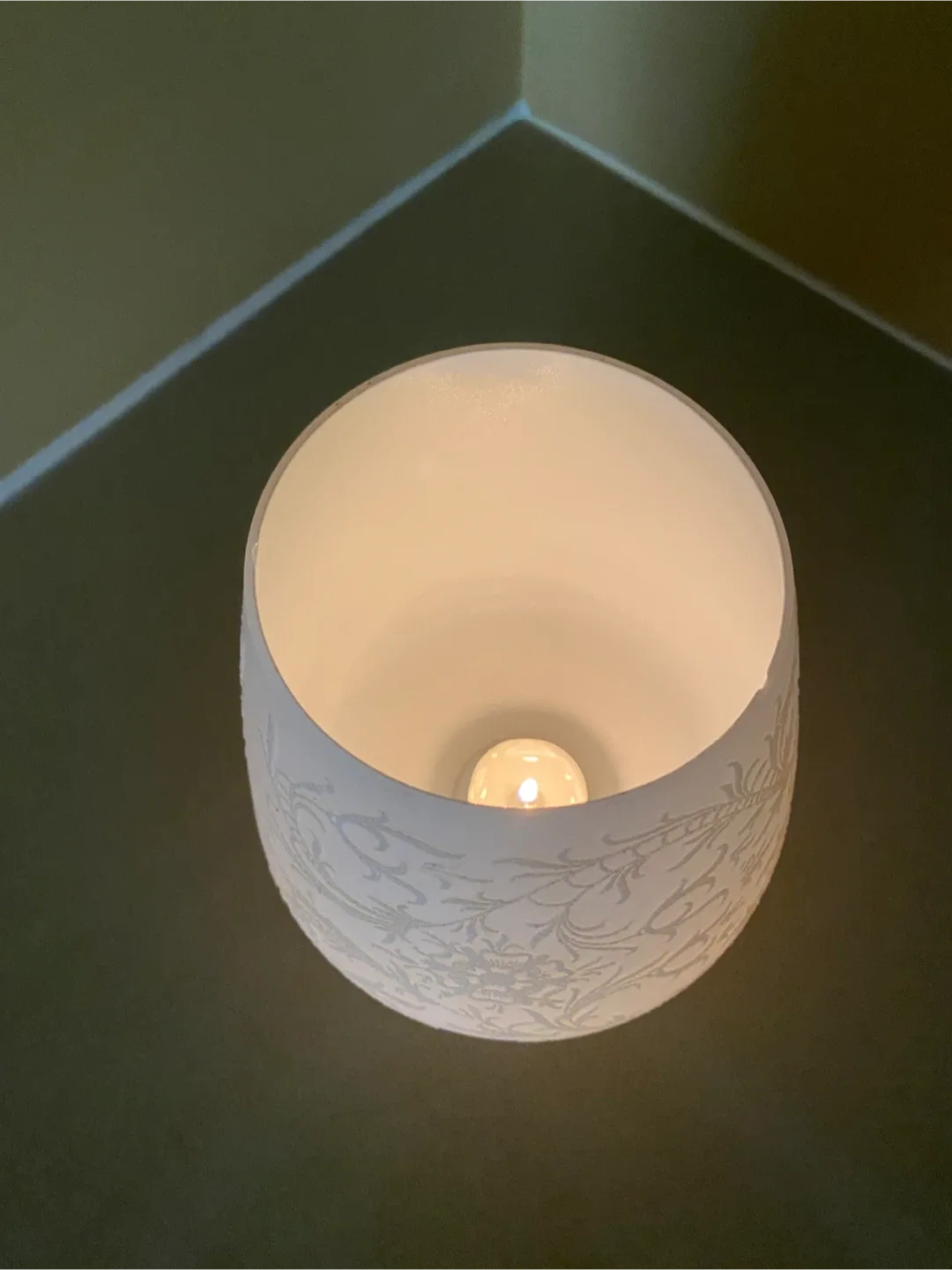 White Floral Patterned  Tealight image indicator(3)