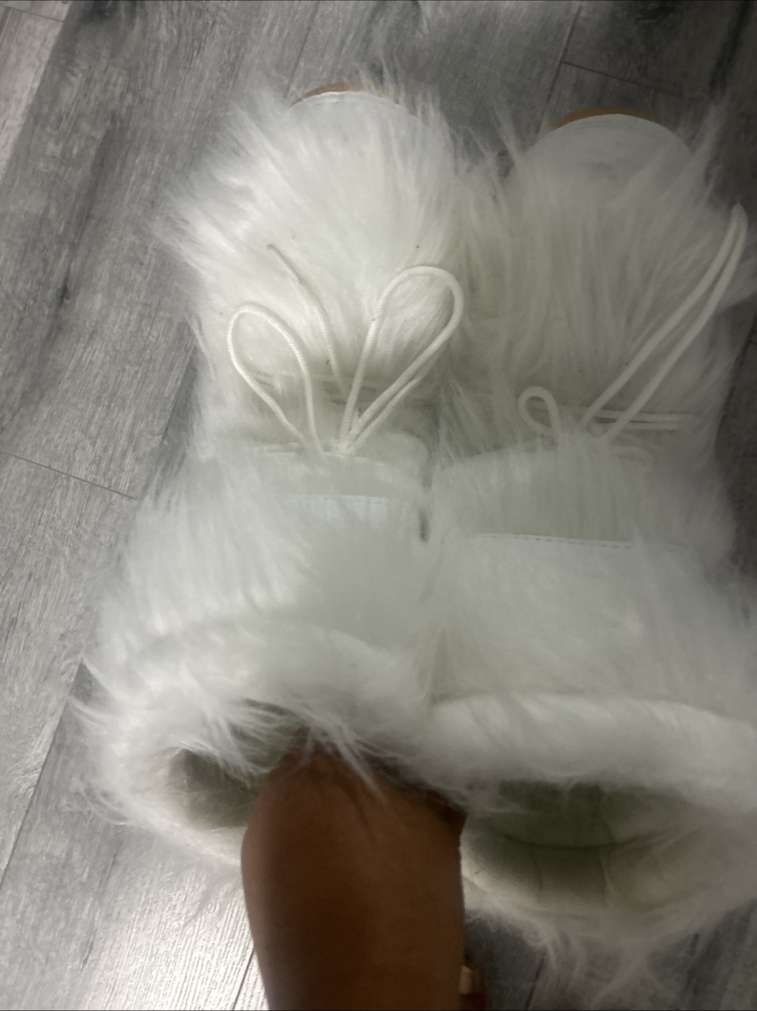 White Furry Winter Boots