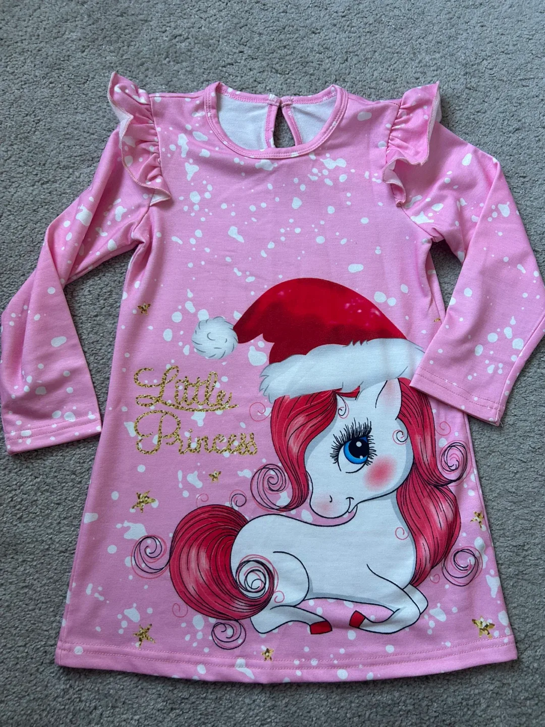 Girls Little Princess Pink Unicorn Dress thumbnail