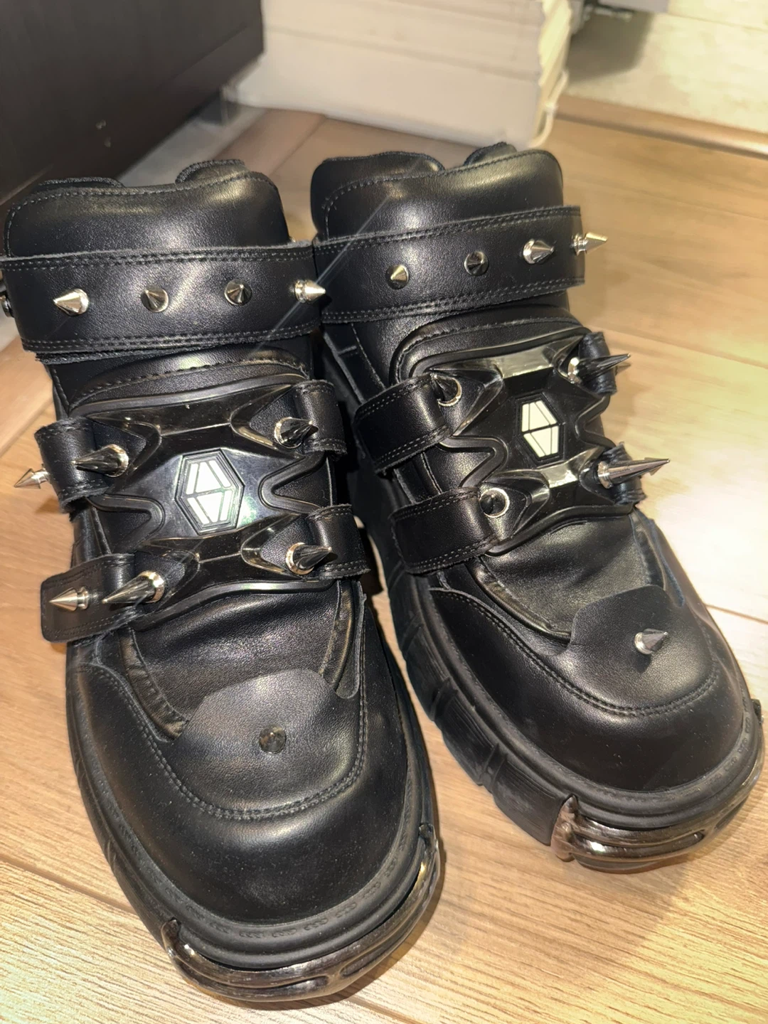 New Rock Inspired Black Platform Spike Boots - photo 4