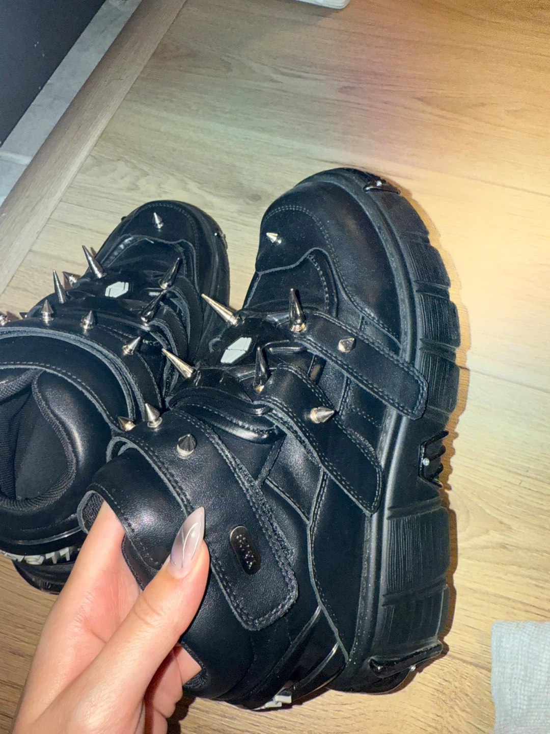 New Rock Inspired Black Platform Spike Boots - photo 3