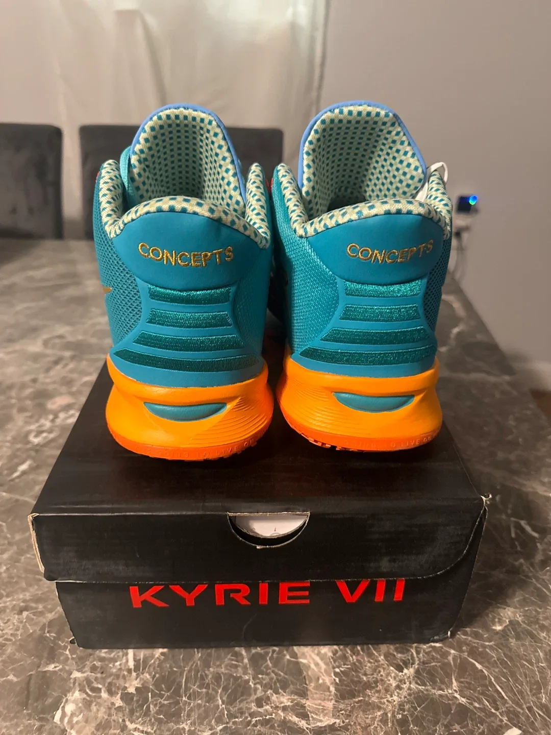 Nike Kyrie 7 “Horus” Concepts Collab — Teal/Orange — Size 10.5 image indicator(4)