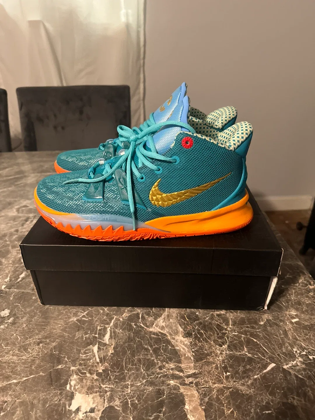 Nike Kyrie 7 “Horus” Concepts Collab — Teal/Orange — Size 10.5 image indicator(2)