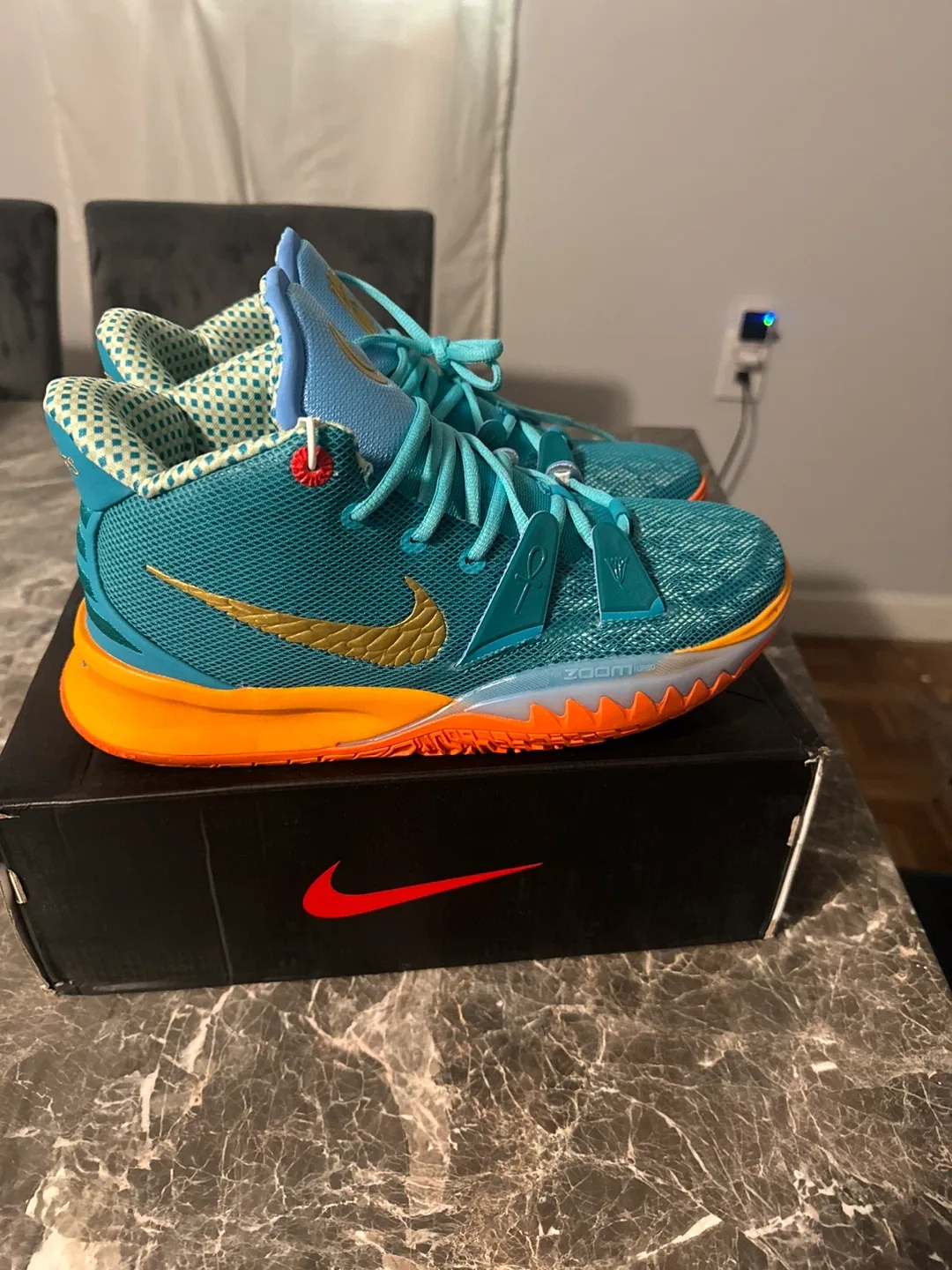 Nike Kyrie 7 “Horus” Concepts Collab — Teal/Orange — Size 10.5 image indicator(3)