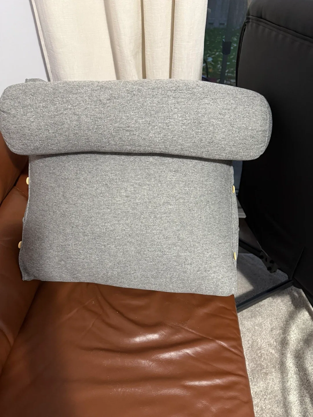 LeleFido Adjustable Reading Wedge Pillow with Neck Support (Grey image indicator(5)