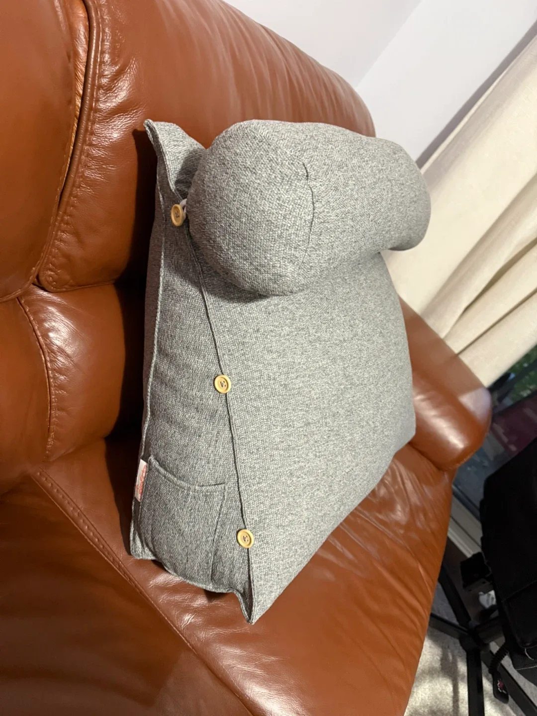 LeleFido Adjustable Reading Wedge Pillow with Neck Support (Grey image indicator(6)