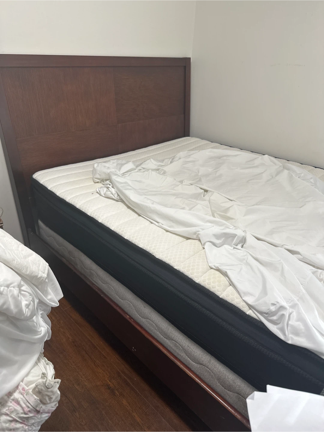 Queen Size Mattress with bed both together