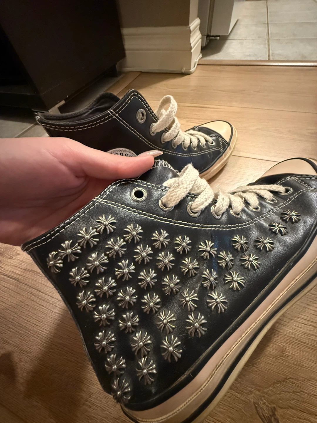 Chrome Hearts x Converse Chuck Taylors High Top Sneakers - photo 4