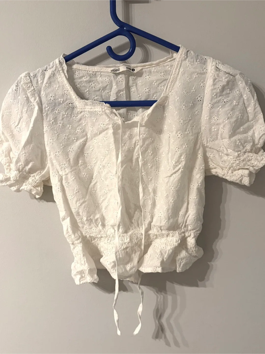 Mimi White Eyelet Blouse Korean style thumbnail