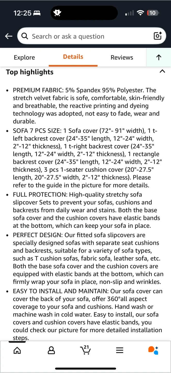 Stretch Velvet Sofa Cover Set – Dark Green (7+2 PCS) image indicator(10)